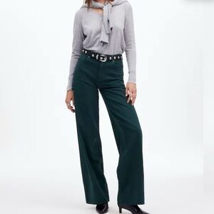 Madewell Superwide Leg Forest Green High Rise Jeans 23
